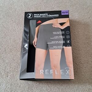Reflex Active Shorts 2 Pack Green Black Size XS High Waisted Stretch Shorts NIB